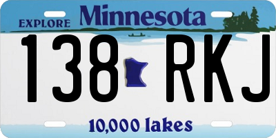 MN license plate 138RKJ
