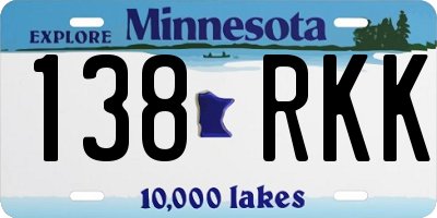 MN license plate 138RKK