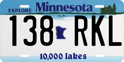 MN license plate 138RKL