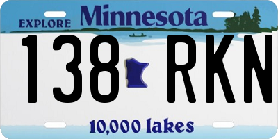 MN license plate 138RKN