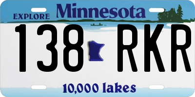 MN license plate 138RKR