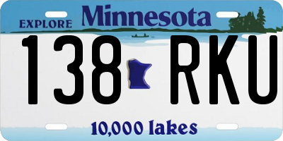 MN license plate 138RKU