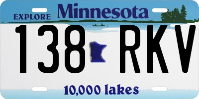 MN license plate 138RKV