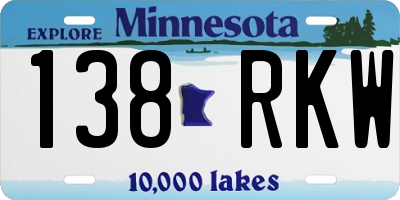 MN license plate 138RKW
