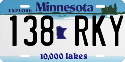 MN license plate 138RKY