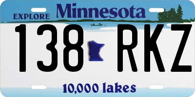MN license plate 138RKZ