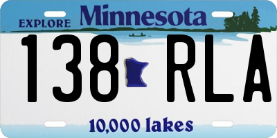MN license plate 138RLA