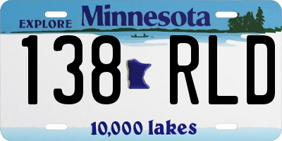 MN license plate 138RLD