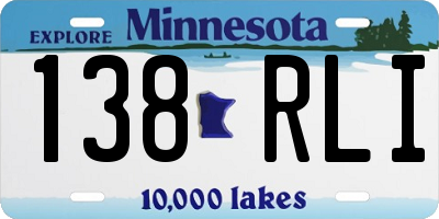 MN license plate 138RLI