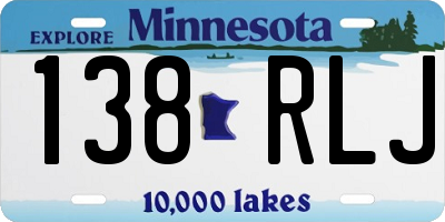 MN license plate 138RLJ