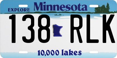 MN license plate 138RLK