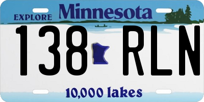MN license plate 138RLN