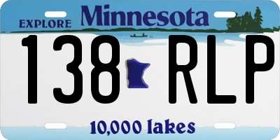 MN license plate 138RLP