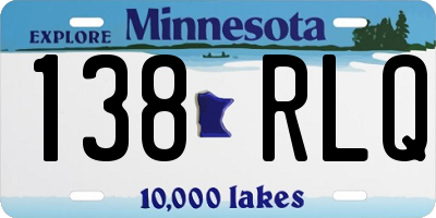 MN license plate 138RLQ