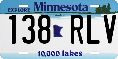 MN license plate 138RLV