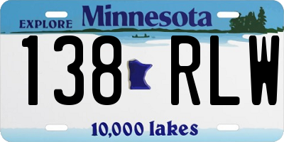 MN license plate 138RLW