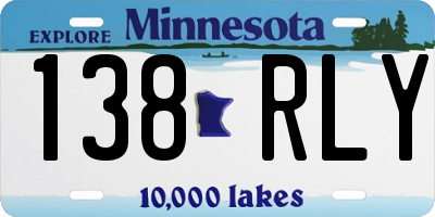 MN license plate 138RLY