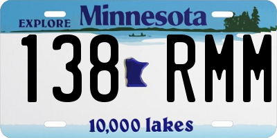 MN license plate 138RMM