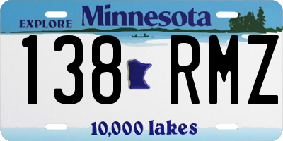 MN license plate 138RMZ