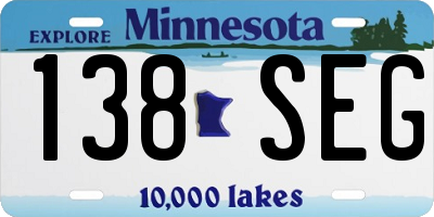 MN license plate 138SEG