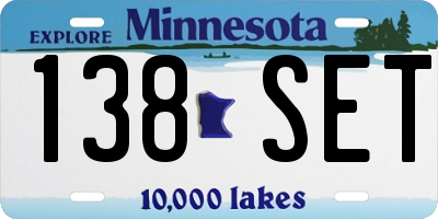MN license plate 138SET