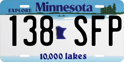 MN license plate 138SFP