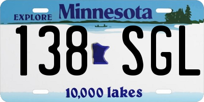 MN license plate 138SGL