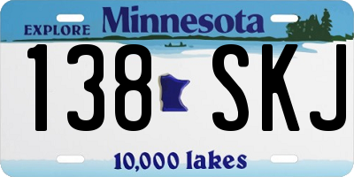 MN license plate 138SKJ