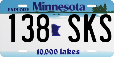MN license plate 138SKS