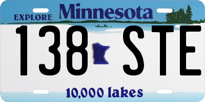MN license plate 138STE
