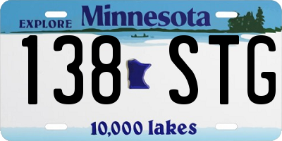 MN license plate 138STG