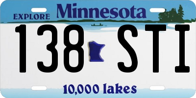 MN license plate 138STI
