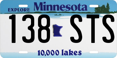 MN license plate 138STS