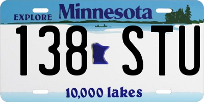 MN license plate 138STU