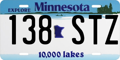MN license plate 138STZ