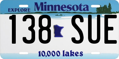 MN license plate 138SUE