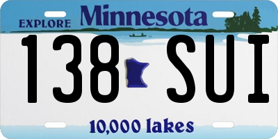 MN license plate 138SUI