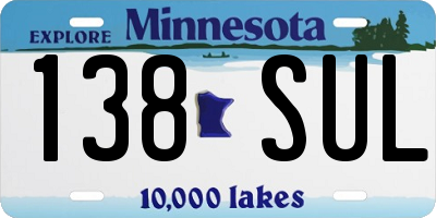 MN license plate 138SUL