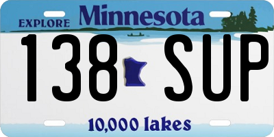 MN license plate 138SUP
