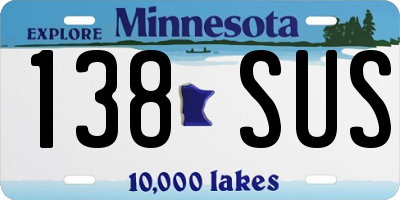 MN license plate 138SUS