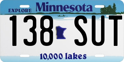 MN license plate 138SUT