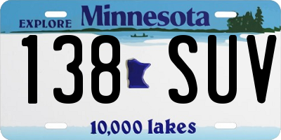 MN license plate 138SUV