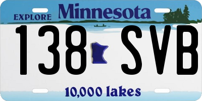 MN license plate 138SVB