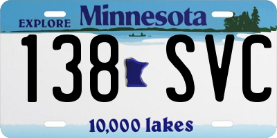 MN license plate 138SVC