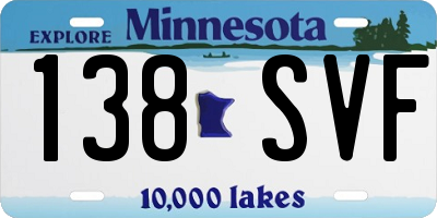 MN license plate 138SVF