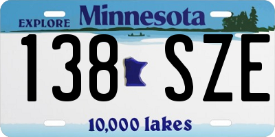 MN license plate 138SZE