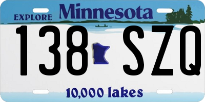MN license plate 138SZQ
