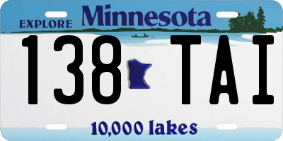 MN license plate 138TAI