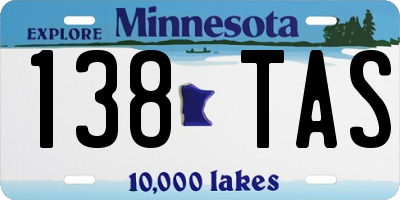 MN license plate 138TAS