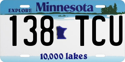 MN license plate 138TCU
